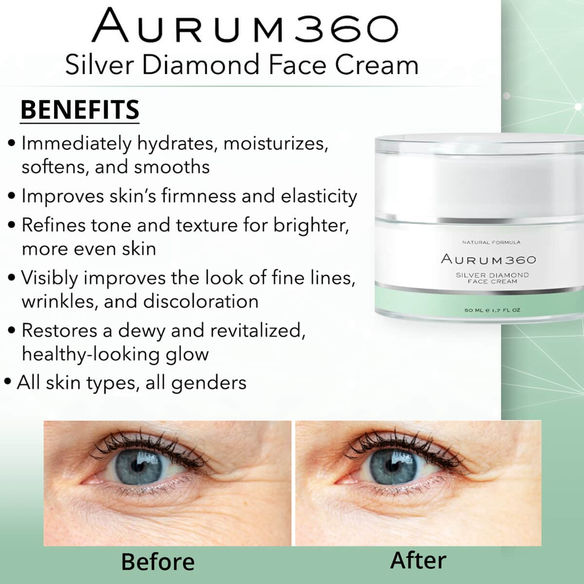 Aurum360 Silver Diamond Face Cream 1.7oz image number 2