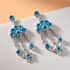 Malgache Neon Apatite and White Zircon Dangle Earrings in Platinum Over Sterling Silver 3.50 ctw image number 1