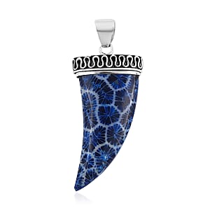 Blue Sponge Coral Pendant in Sterling Silver