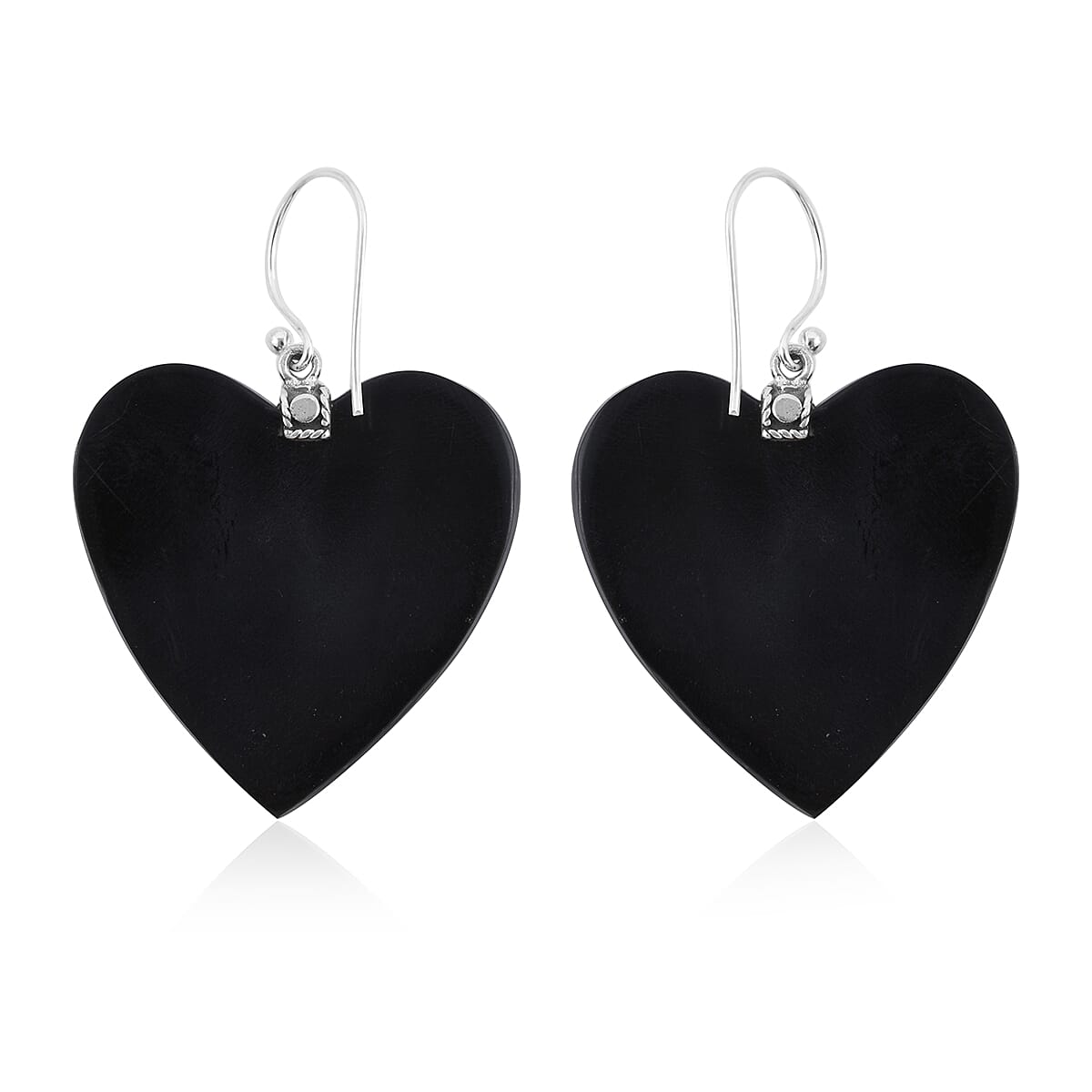 Abalone Shell Heart Earrings in Sterling Silver