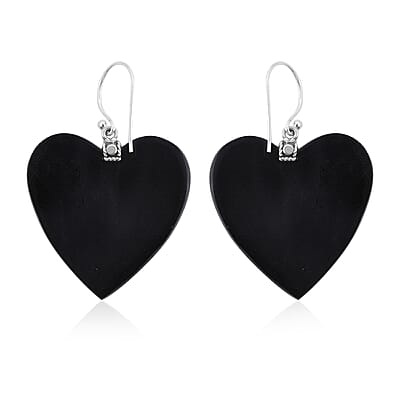 Abalone Shell Heart Earrings in Sterling Silver