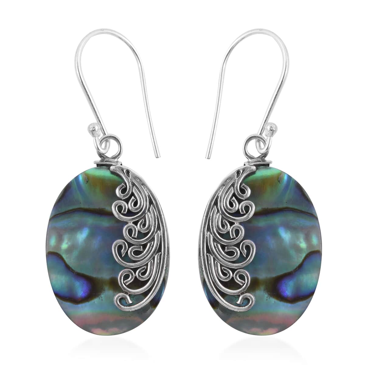 Abalone Shell Dangle Earrings in Sterling Silver image number 0