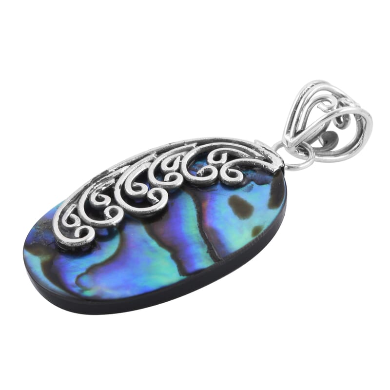 Abalone Shell Pendant without Chain in Sterling Silver