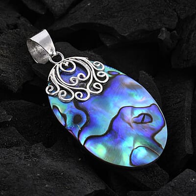 Abalone Shell Pendant without Chain in Sterling Silver