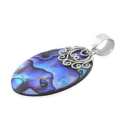 Abalone Shell Pendant without Chain in Sterling Silver