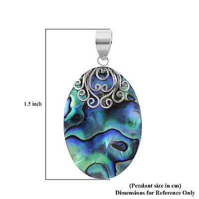Abalone Shell Pendant without Chain in Sterling Silver
