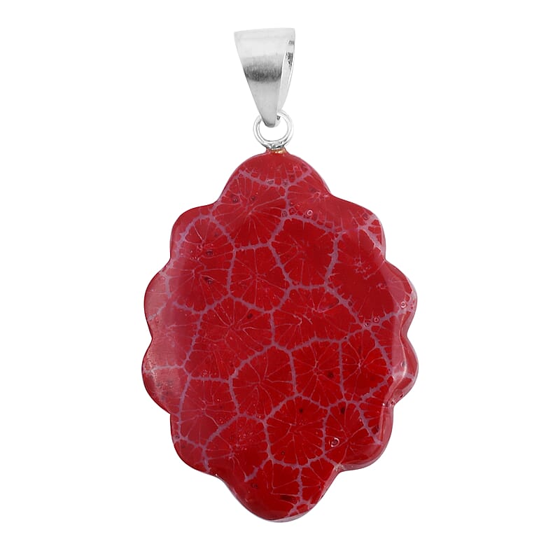 Sponge Coral Fancy Pendant in Sterling Silver