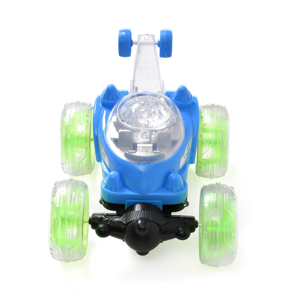 Blue Rechargeable Stunt Car with Flashing Light (Power Supply 3.7V 320mah Lithium Battery, Remote 2pcs AA Battery not Included) image number 1