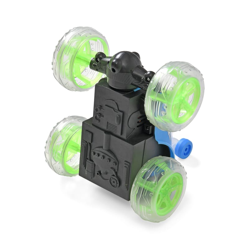 Blue Rechargeable Stunt Car with Flashing Light (Power Supply 3.7V 320mah Lithium Battery, Remote 2pcs AA Battery not Included)