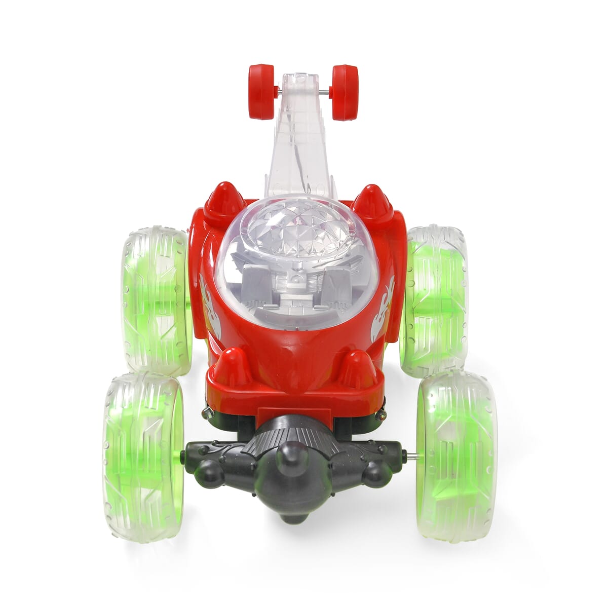 Red Rechargeable Stunt Car with Flashing Light (Power Supply 3.7V 320mah Lithium Battery, Remote 2pcs AA Battery not Included) image number 1