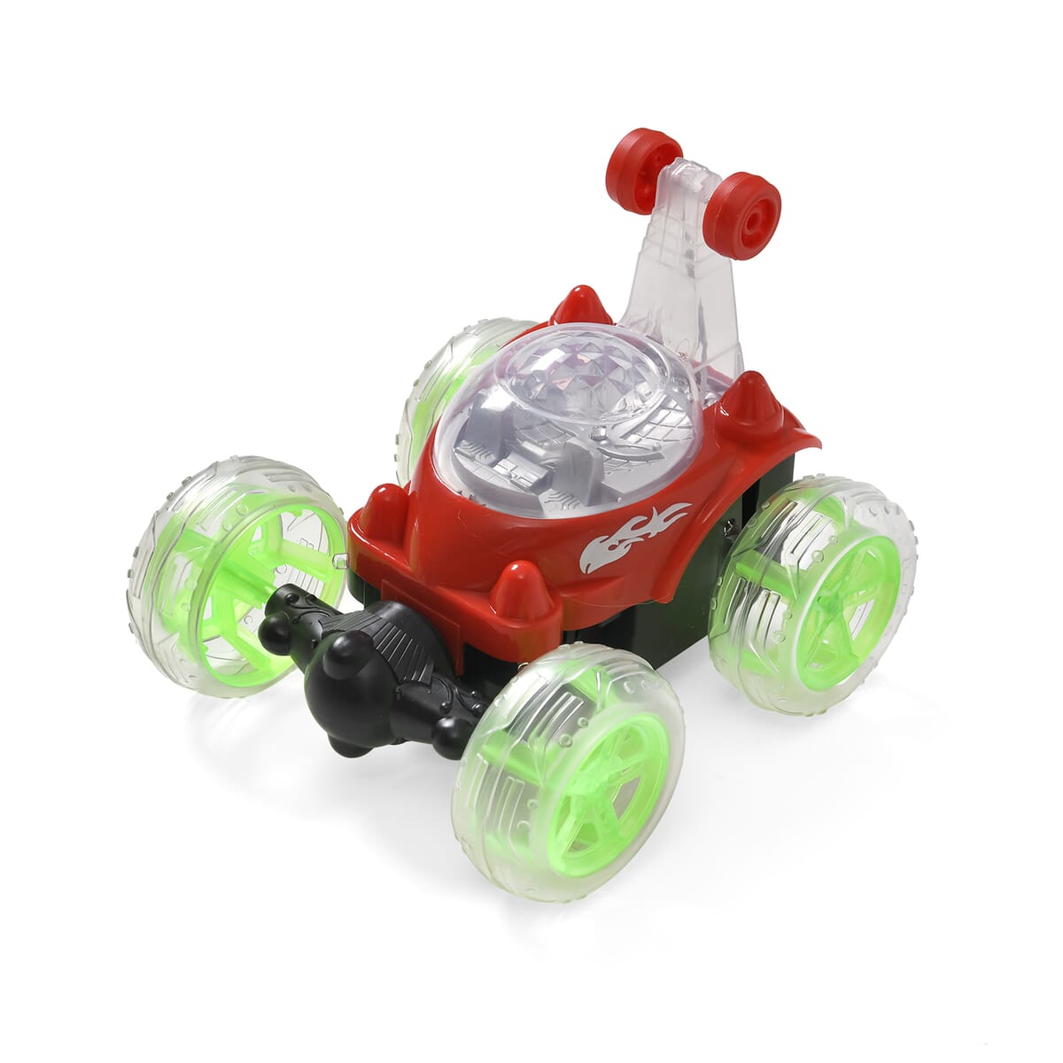 Red Rechargeable Stunt Car with Flashing Light (Power Supply 3.7V 320mah Lithium Battery, Remote 2pcs AA Battery not Included) image number 2
