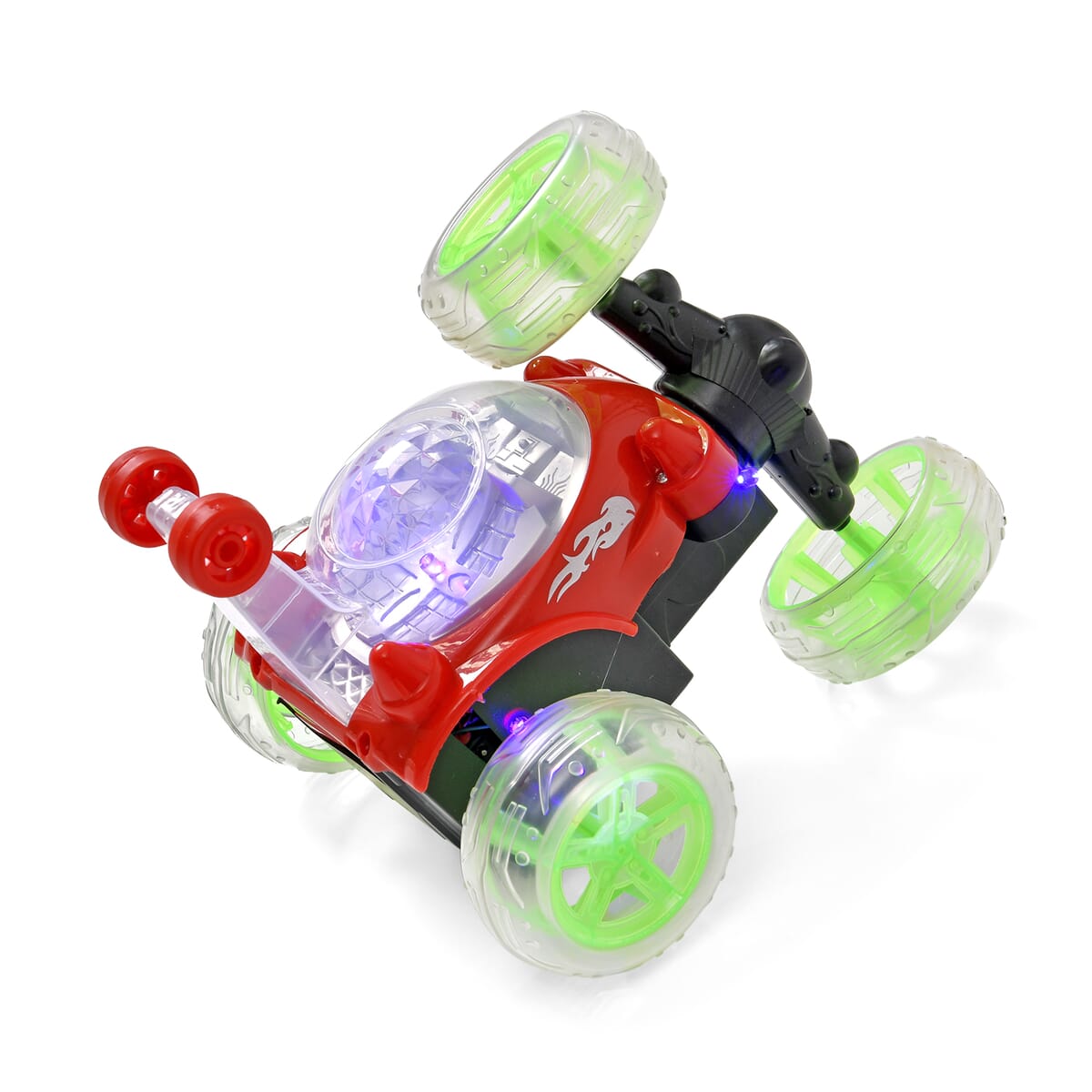 Red Rechargeable Stunt Car with Flashing Light (Power Supply 3.7V 320mah Lithium Battery, Remote 2pcs AA Battery not Included) image number 5