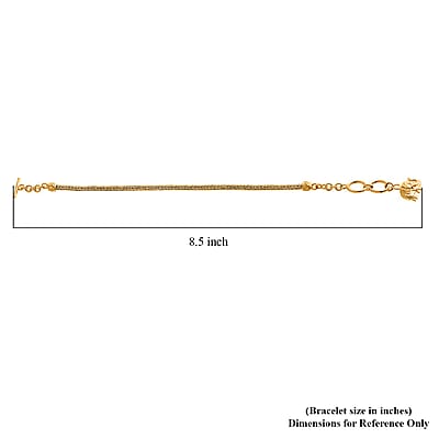 Bali Legacy Vermeil Yellow Gold Over Sterling Silver Tulang Naga Chain Bracelet with Elephant Charm (6.50-8.0In) 7.95 Grams