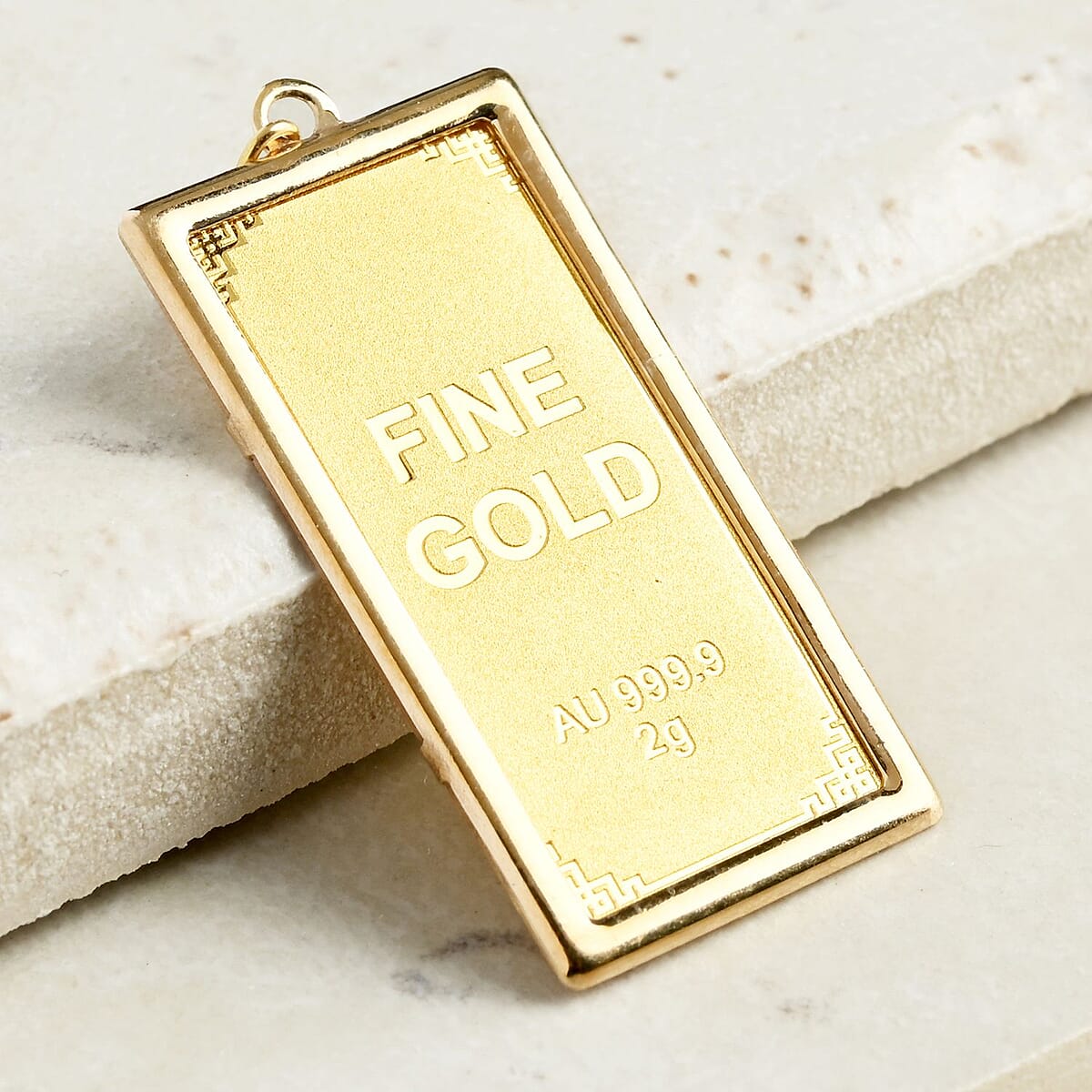 24K Yellow Gold Bar with 14K Yellow Gold Frame 2.50 Grams image number 1