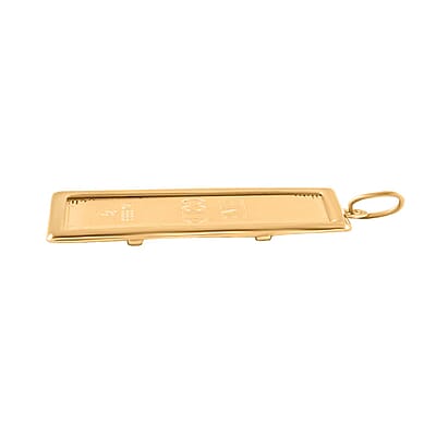 24K Yellow Gold Bar with 14K Yellow Gold Frame 2.50 Grams