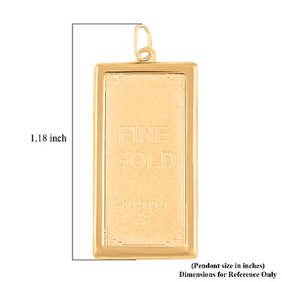 24K Yellow Gold Bar with 14K Yellow Gold Frame 2.50 Grams