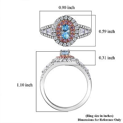 Santa Maria Aquamarine and Multi Gemstone 1.35 ctw Aqua Blossom Ring in Rhodium Over Sterling Silver (Size 10.0)