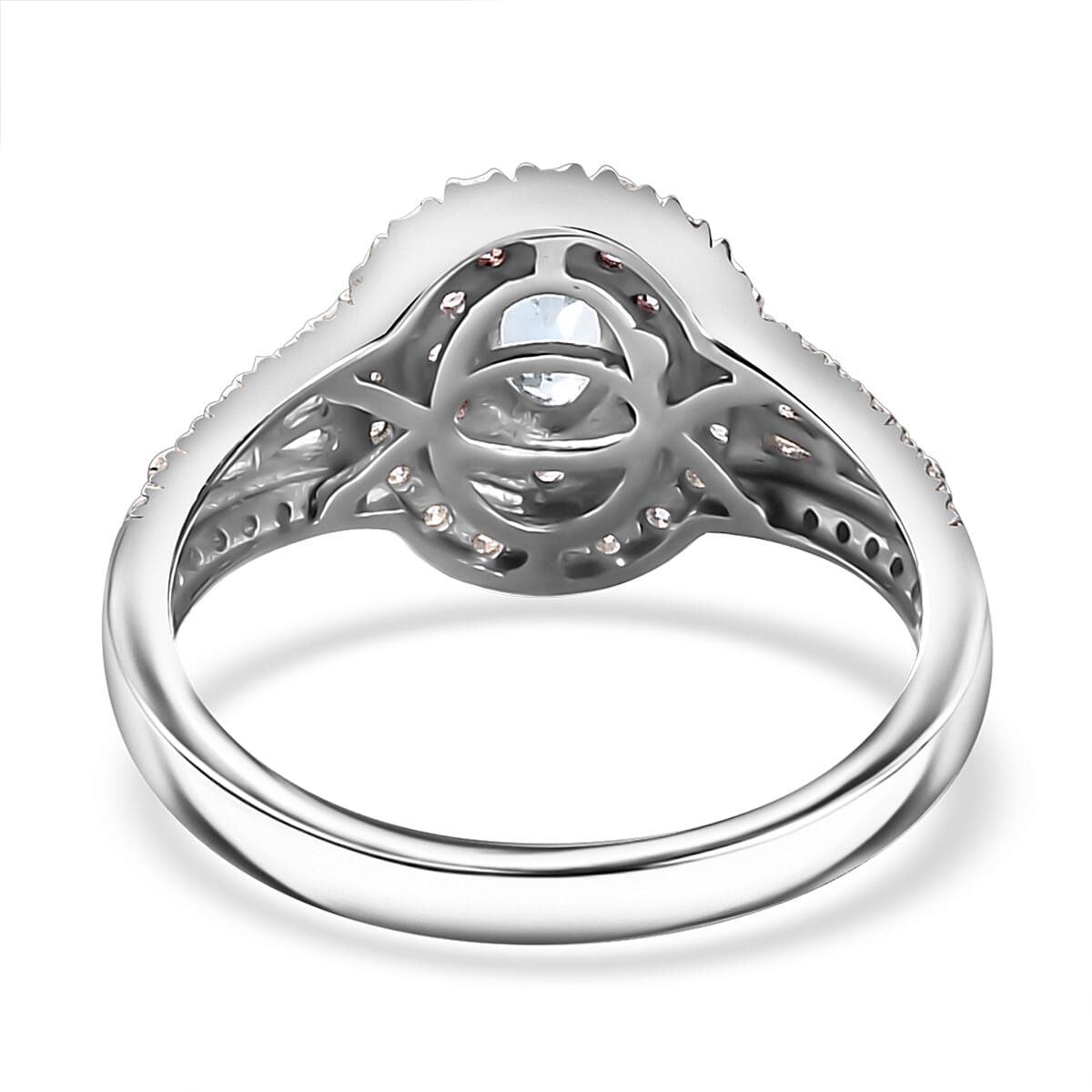 Santa Maria Aquamarine and Multi Gemstone 1.35 ctw Aqua Blossom Ring in Rhodium Over Sterling Silver (Size 8.0) image number 4