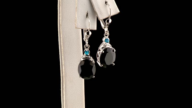 Thai Black Spinel and Malgache Neon Apatite 9.15 ctw Lever Back Earrings in Rhodium Over Sterling Silver