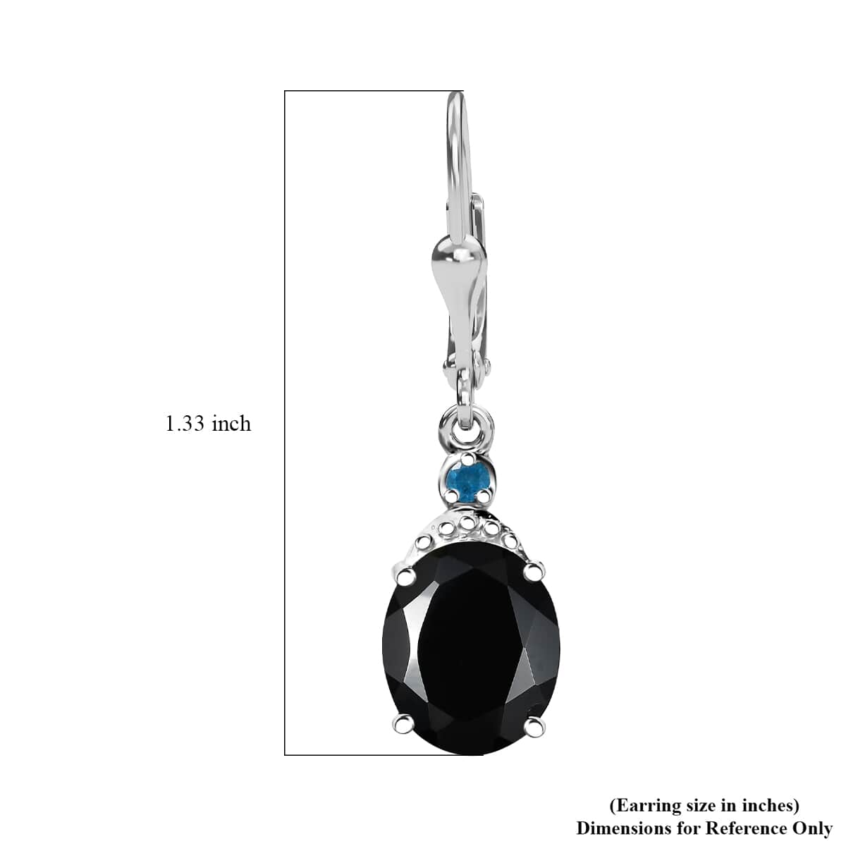 Thai Black Spinel and Malgache Neon Apatite 9.15 ctw Lever Back Earrings in Rhodium Over Sterling Silver image number 5