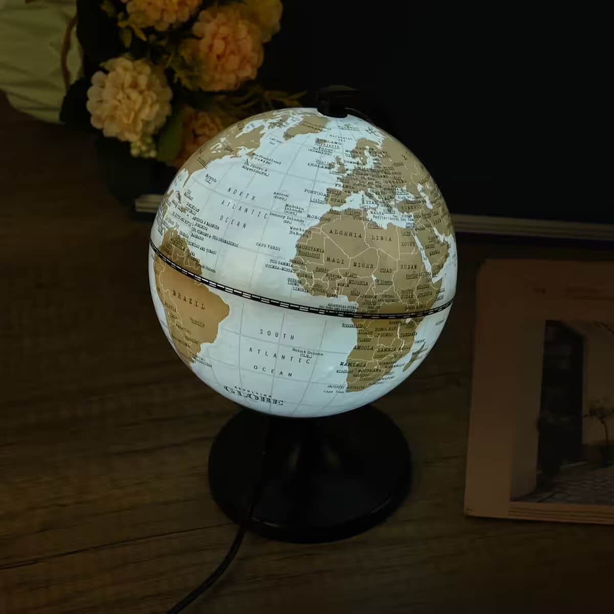 Doorbuster Illuminated Light and Educational HD Printed Globe of the world with stand (Size: D 6*H 7.87)- White image number 1