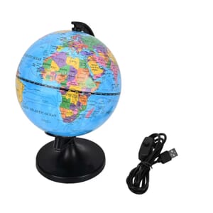 Illuminated Light and Educational HD Printed Globe of the world with stand (Size: D 6*H 7.87)- Blue
