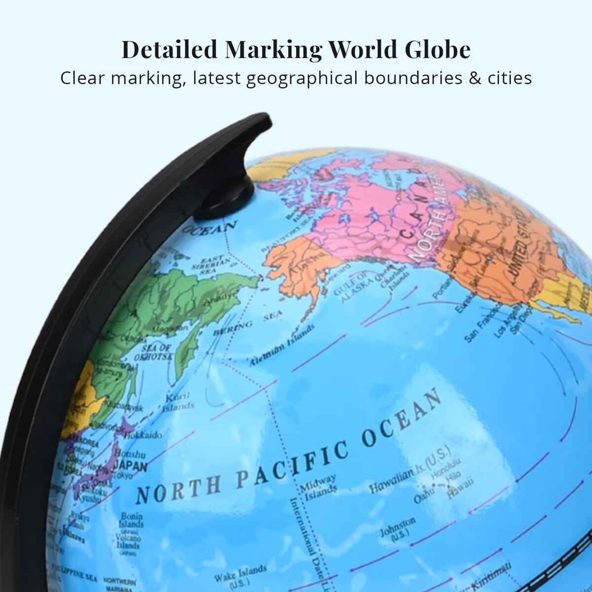Illuminated Light and Educational HD Printed Globe of the world with stand (Size: D 6*H 7.87)- Blue image number 4