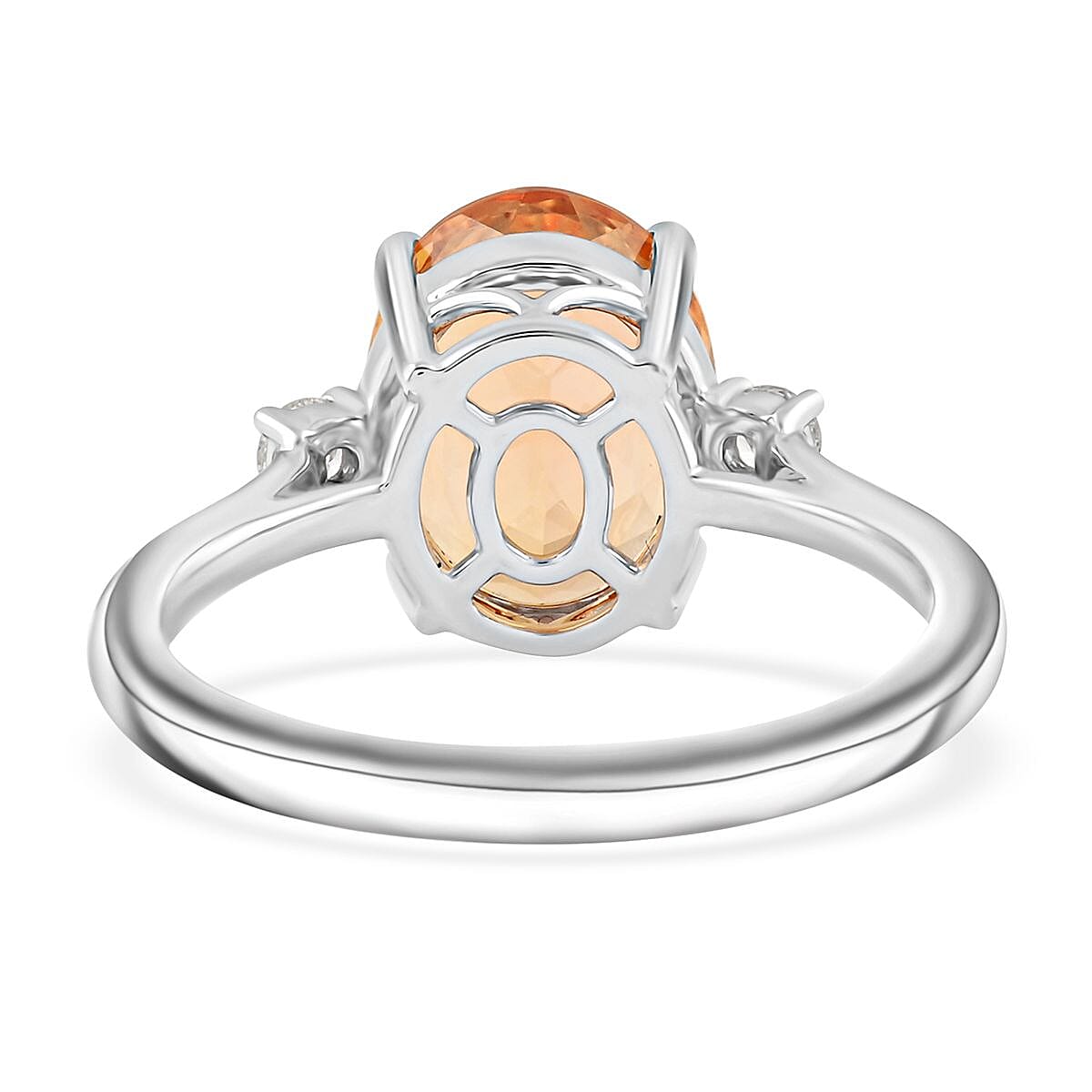 Certified & Appraised Rhapsody 950 Platinum AAAA Imperial Topaz, Diamond (E-F, VS) (0.16 cts) Ring (Size 10.0) (6.25 g) 5.70 ctw