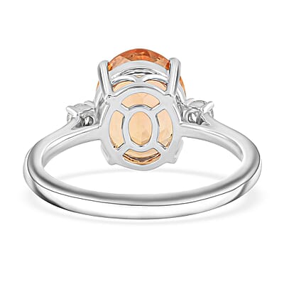 Certified & Appraised Rhapsody 950 Platinum AAAA Imperial Topaz, Diamond (E-F, VS) (0.16 cts) Ring (Size 10.0) (6.25 g) 5.70 ctw