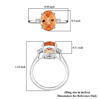 Certified & Appraised Rhapsody 950 Platinum AAAA Imperial Topaz, Diamond (E-F, VS) (0.16 cts) Ring (Size 10.0) (6.25 g) 5.70 ctw