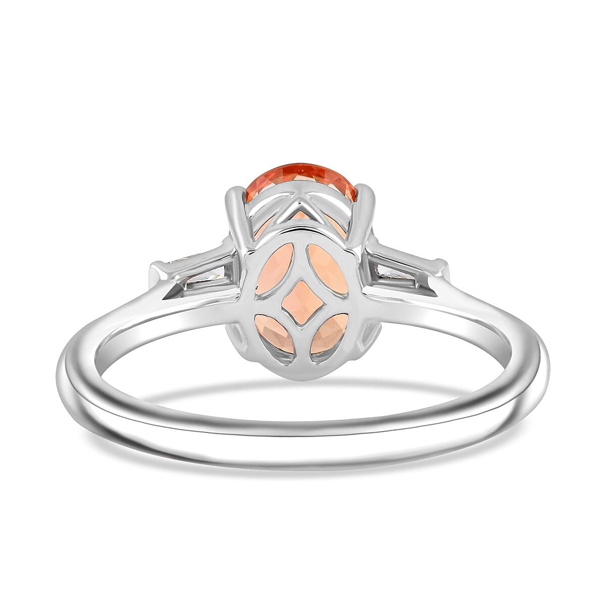 Certified & Appraised Rhapsody AAAA Imperial Topaz and Diamond E-F VS 3.30 ctw Ring in 950 Platinum (Size 10.0) 5.21 Grams