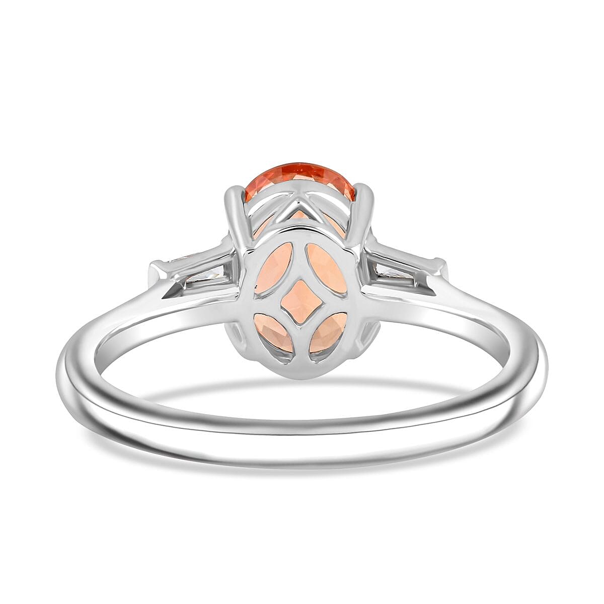 Certified & Appraised Rhapsody 950 Platinum AAAA Imperial Topaz, Diamond (E-F, VS) Ring (Size 7.0) (5.21 g)  3.30 ctw image number 3