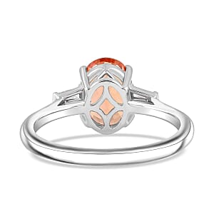 Certified & Appraised Rhapsody AAAA Imperial Topaz and Diamond E-F VS 3.30 ctw Ring in 950 Platinum (Size 7.0) 5.21 Grams