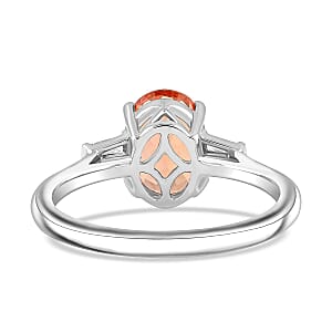 Certified & Appraised Rhapsody AAAA Imperial Topaz and Diamond E-F VS 3.30 ctw Ring in 950 Platinum (Size 7.5) 5.21 Grams