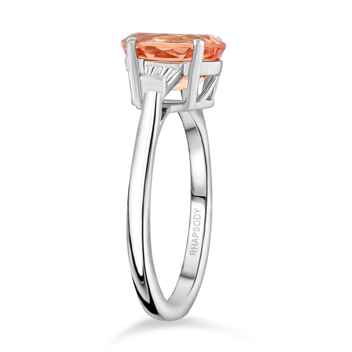 Certified & Appraised Rhapsody 950 Platinum AAAA Imperial Topaz, Diamond (E-F, VS) Ring (Size 9.0) (5.21 g)  3.30 ctw