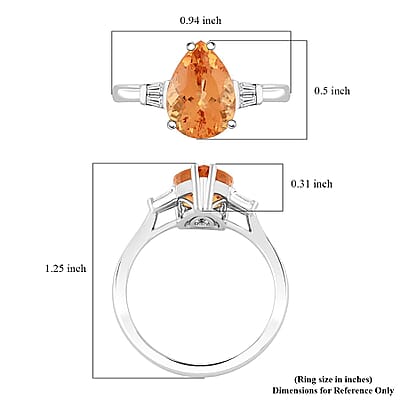 Certified & Appraised Rhapsody AAAA Imperial Topaz and Diamond E-F VS 3.50 ctw Ring in 950 Platinum (Size 11.0) 5.84 Grams