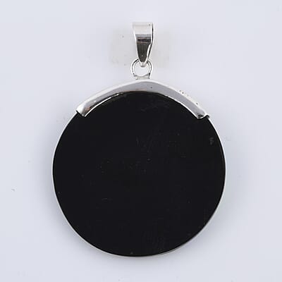 Abalone Shell Round Pendant without Chain in Sterling Silver
