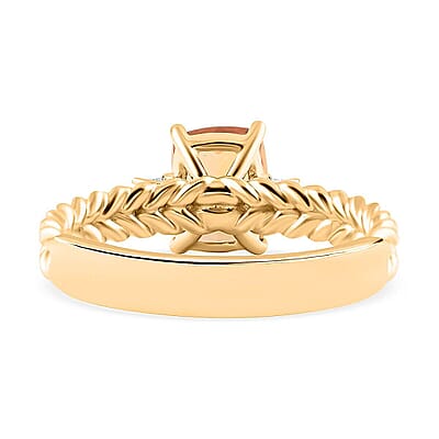 Certified & Appraised Luxoro 10K Yellow Gold AAA Imperial Topaz, Diamond (G-H, I2) Ring (Size 11.0) 2.00 ctw