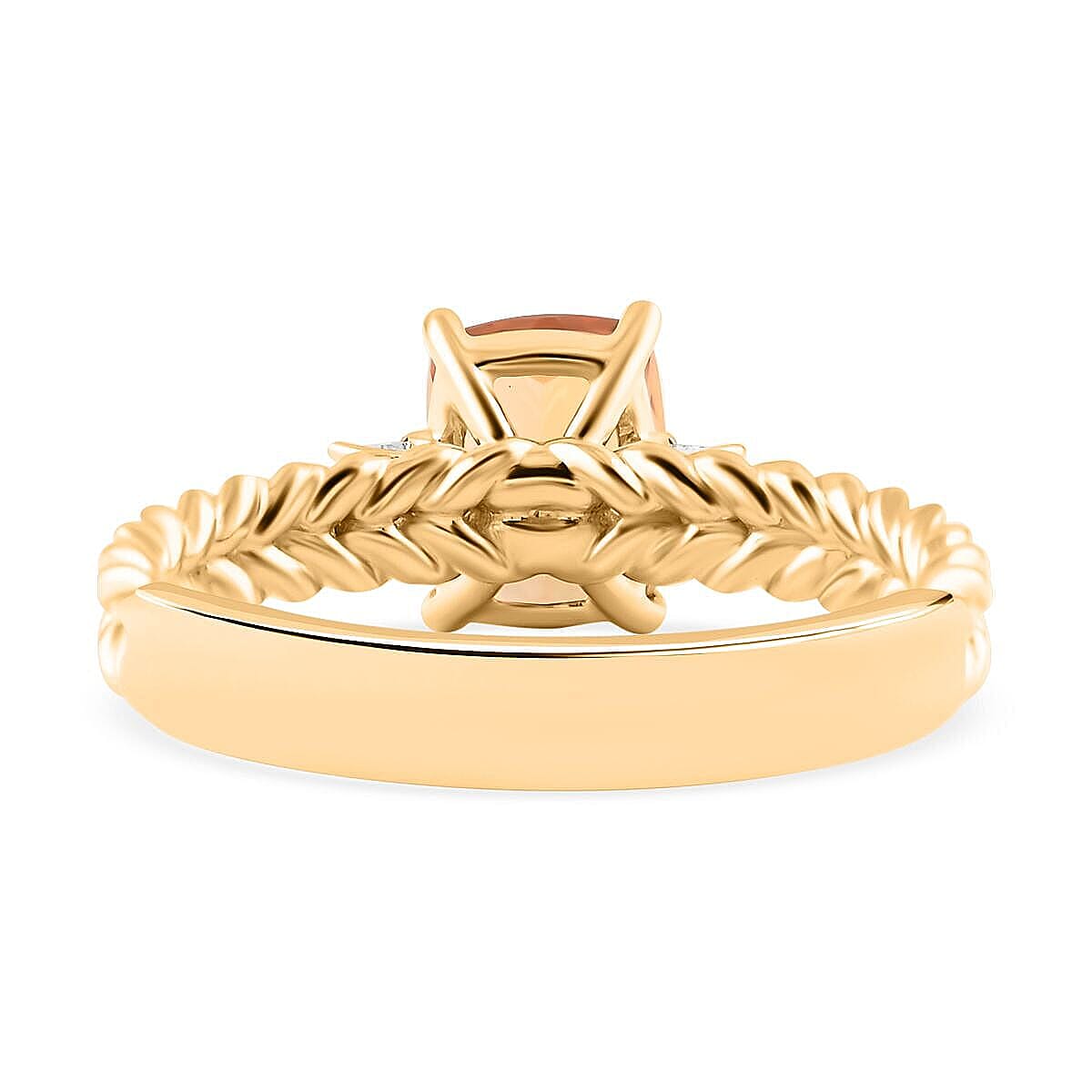 Certified & Appraised Luxoro 10K Yellow Gold AAA Imperial Topaz, Diamond (G-H, I2) Ring (Size 7.5) 2.00 ctw image number 3