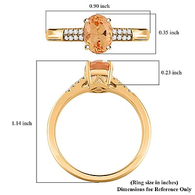 Certified & Appraised 10K Yellow Gold AAA Imperial Topaz, Diamond (G-H, I2) Ring (Size 11.0) 1.55 ctw