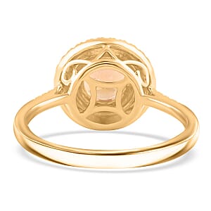 Certified & Appraised Luxoro AAA Imperial Topaz and G-H I2 Diamond 2.00 ctw Ring in 10K Yellow Gold (Size 10.0)