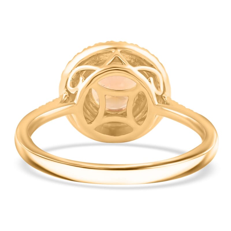 Certified & Appraised Luxoro AAA Imperial Topaz and G-H I2 Diamond 2.00 ctw Ring in 10K Yellow Gold (Size 10.0)
