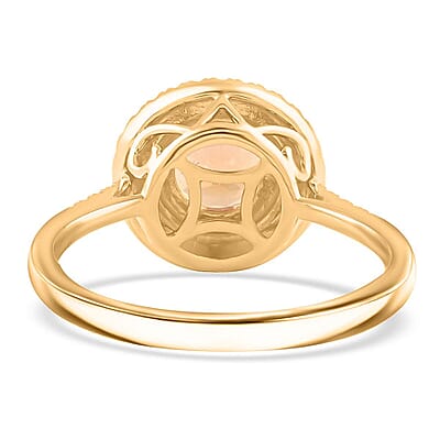 Certified & Appraised Luxoro AAA Imperial Topaz and G-H I2 Diamond 2.00 ctw Ring in 10K Yellow Gold (Size 11.0)