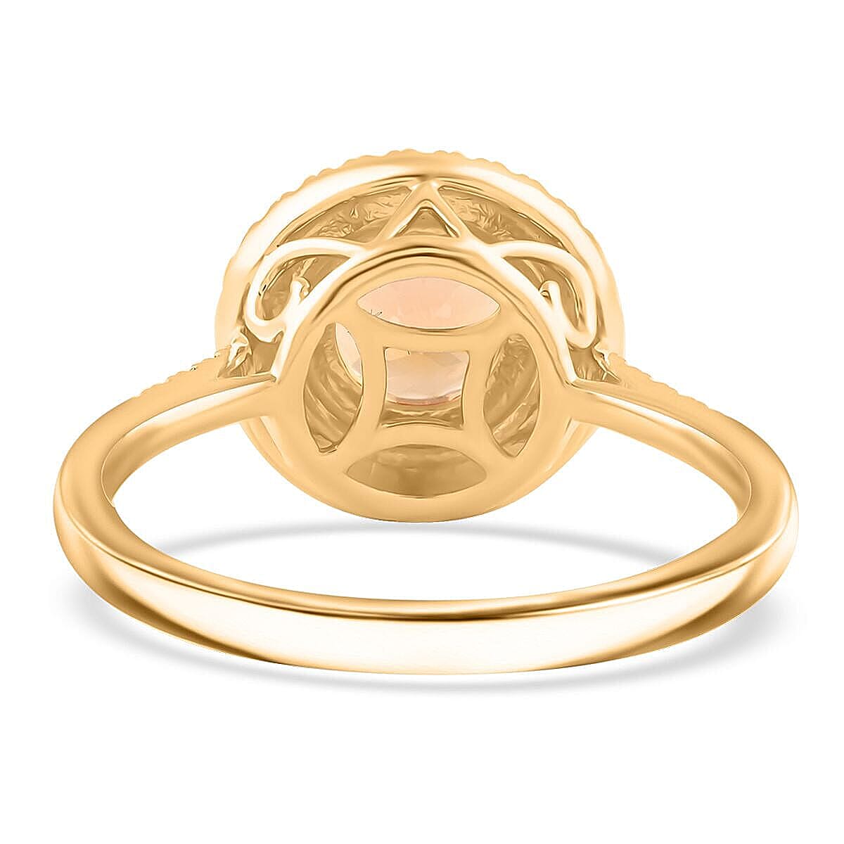 Certified & Appraised Luxoro AAA Imperial Topaz and G-H I2 Diamond 2.00 ctw Ring in 10K Yellow Gold (Size 8.5) image number 3