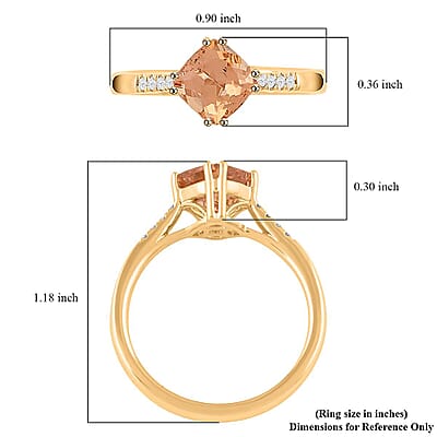 Certified & Appraised Luxoro AAA Imperial Topaz and G-H I2 Diamond 2.00 ctw Ring in 10K Yellow Gold (Size 11.0)