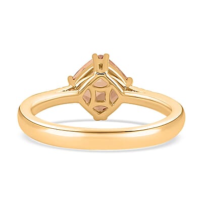 Certified & Appraised Luxoro AAA Imperial Topaz and G-H I2 Diamond 2.00 ctw Ring in 10K Yellow Gold (Size 6.0)