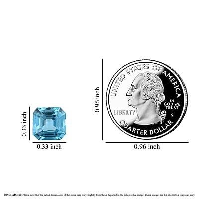 AAAA Cambodian Blue Zircon (Asscher Cut Free Size) 3.75 ctw