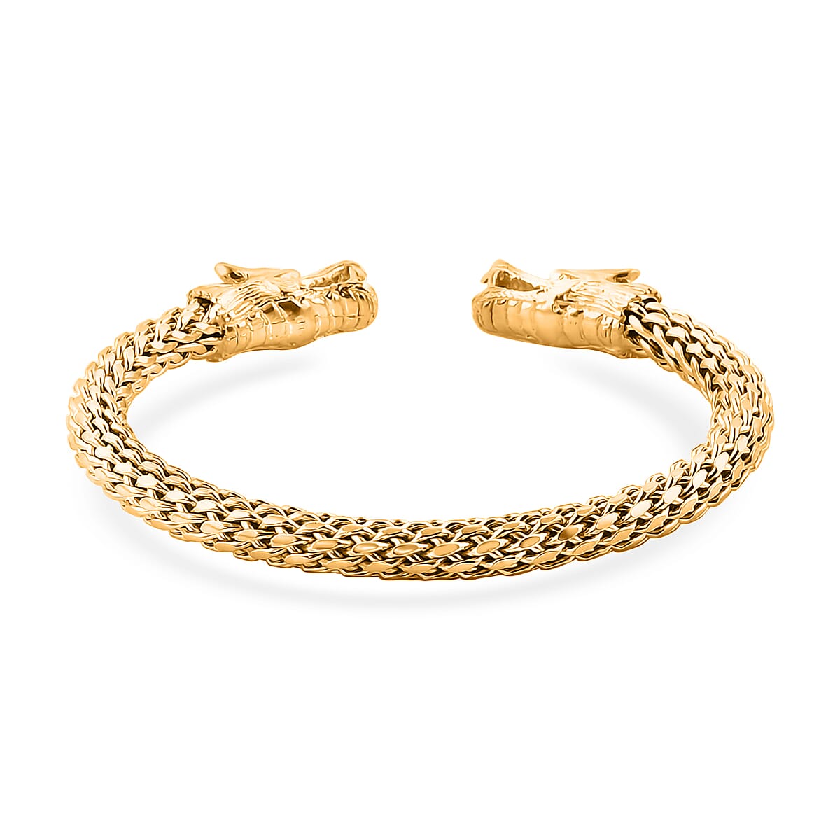 Bali Legacy Dragon Cuff Bracelet in Vermeil Yellow Gold Over Sterling Silver (7.25 In) 44.78 Grams image number 4