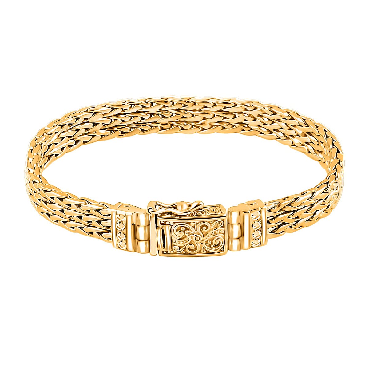 Bali Legacy Vermeil YG Over Sterling Silver Padian Bracelet (8.00 In) 33.30 Grams image number 2