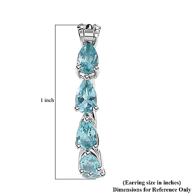D'Joy Natural Green Apatite 2.80 ctw Serenity Vine Earrings in Rhodium Over Sterling Silver